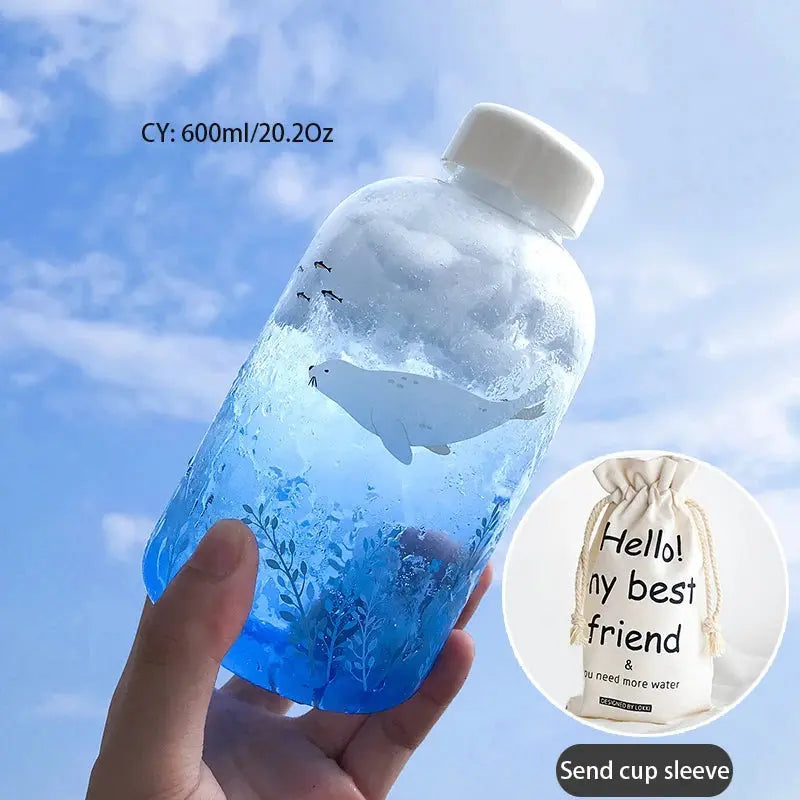 Gourde d'Eau en Verre Borosilicate avec Manchon 600ml