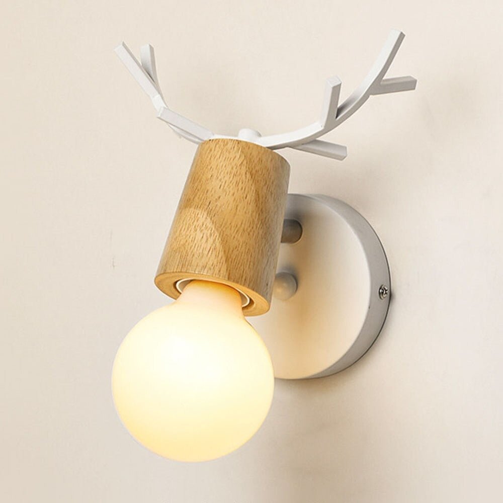Lampe de chevet Murale Bois de Cerf  LampesDeChevet Bois / Blanc  